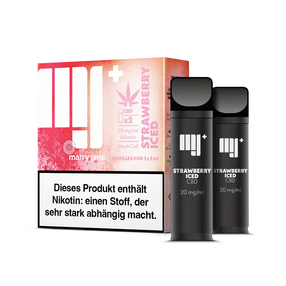 Marry Jane Kartusche mit Nikotin & CBD (2x2ml) - Strawberry Iced